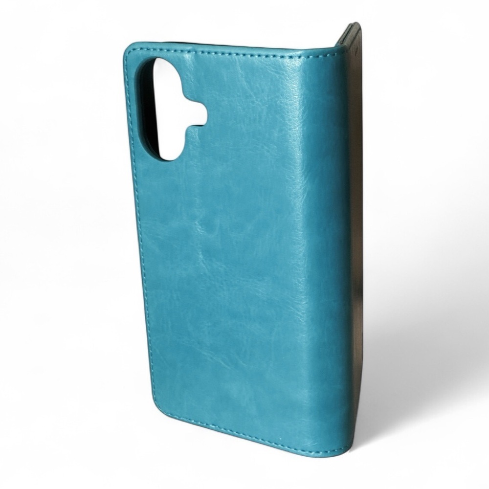 iPhone 17 Phone Wallet Case 2 in 1 Vegan Leather 3 Card Holder Teal 6.3 NWT